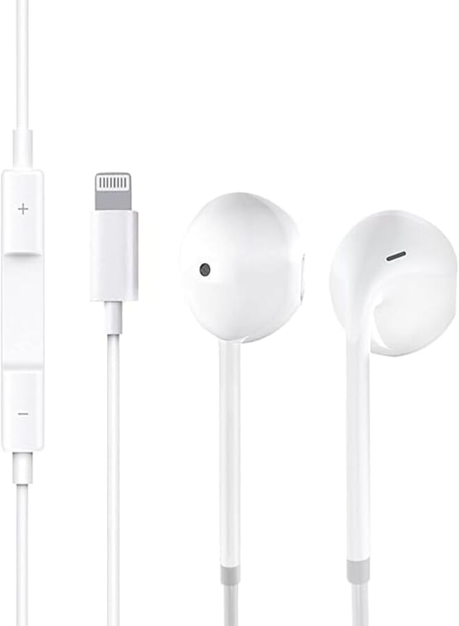 FCV 1Pack Earbuds for iPhone Headphones Wired Earphones [MFi Certified] (Built-in Microphone & Volume Control) Noise Isolating Headsets for iPhone 14/13/12/11/XR/XS/X/8/7/SE/Pro/Pro Max